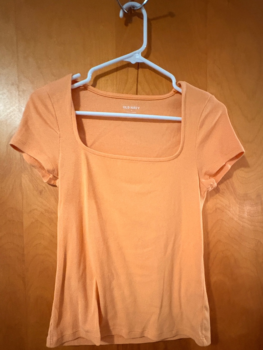 Old Navy Peach Short Sleeve Square Neck Tee